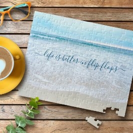 California Beach Waves Het leven is beter in Flip Legpuzzel