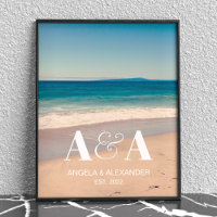 California Beach Wedding Monogram Foto