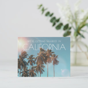 California Beach Wedding Save the Date Aankondigingskaart