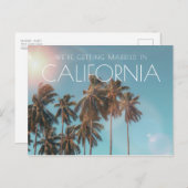 California Beach Wedding Save the Date Aankondigingskaart (Voorkant / Achterkant)