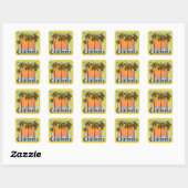 California Beaches Sunset Vierkante Sticker (Vel)
