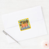 California Beaches Sunset Vierkante Sticker (Envelop)