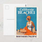 California Beaches Vintage Poster 1923 Briefkaart (Voorkant / Achterkant)