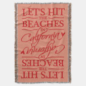 CALIFORNIA BEACHT aangepaste kleur deken gooien (Voorkant Verticaal)