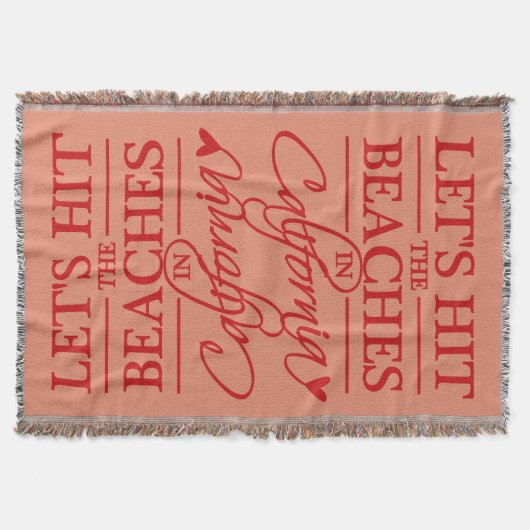 CALIFORNIA BEACHT aangepaste kleur deken gooien (Voorkant)