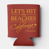 CALIFORNIA BEACHT de douanenaam & de koelbox van d Blikjeskoeler (Achterkant)