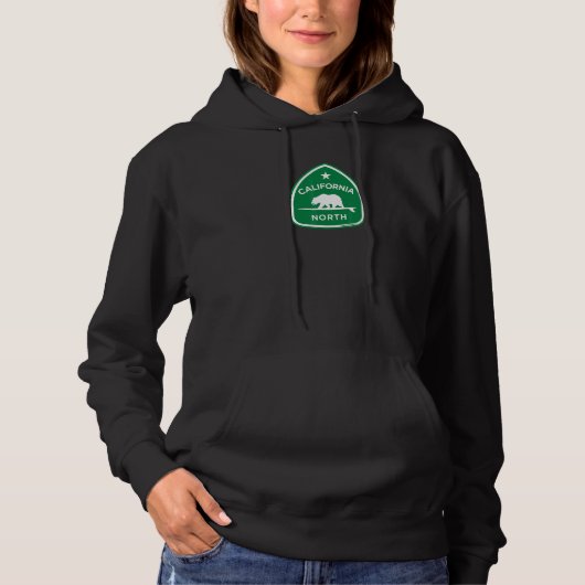 CALIFORNIA BEAR ON SURFBOARD   Coastal State Highw Hoodie (Voorkant)