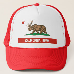 California Beer Beer Deer State Flag Trucker Hat Pet