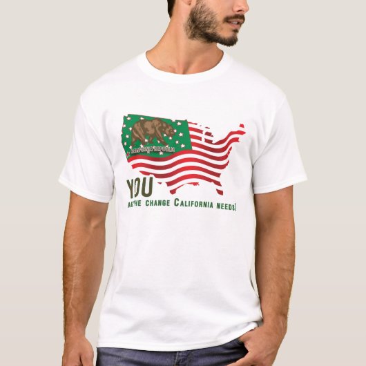 California Beer Flag - U bent de andere CA-behoeft T-shirt (Voorkant)