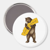 California Beer Hugging State I Love California Magneet (Voorkant / Achterkant)