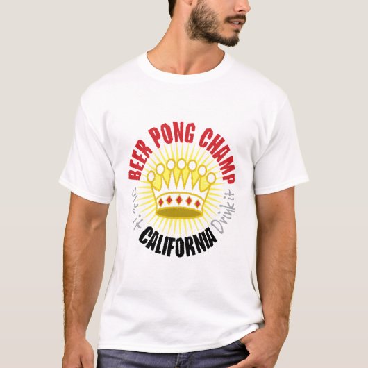 California Beer Pong Champ T-Shirt (Voorkant)