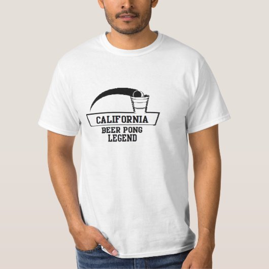 CALIFORNIA 'BEER PONG LEGEND' FUNNY BEER T-SHIRT (Voorkant)