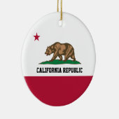 California Beer Republic Flag Grizzly and Star Keramisch Ornament (Rechts)