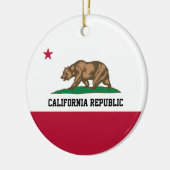 California Beer Republic Flag Grizzly and Star Keramisch Ornament (Links)