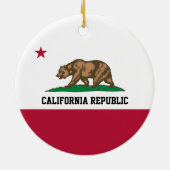 California Beer Republic Flag Grizzly and Star Keramisch Ornament (Achterkant)