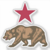 California Beer Republic Grizzly and Star Sticker (Voorkant)