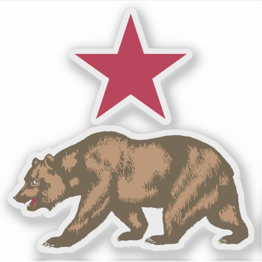 California Beer Republic Grizzly and Star Sticker (Voorkant)