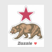 California Beer Republic Grizzly and Star Sticker (Vel)