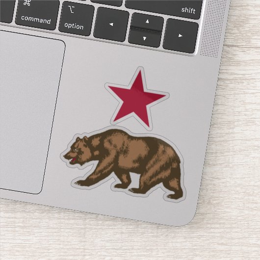 California Beer Republic Grizzly and Star Sticker (Detail)
