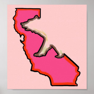 California beer staat roze aangepast formaat poste poster