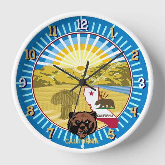 California Beer Wall Clock (Changeable City Name) (Voorkant)
