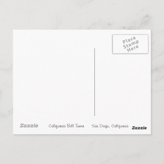 California Bell Tower Briefkaart (Achterkant)