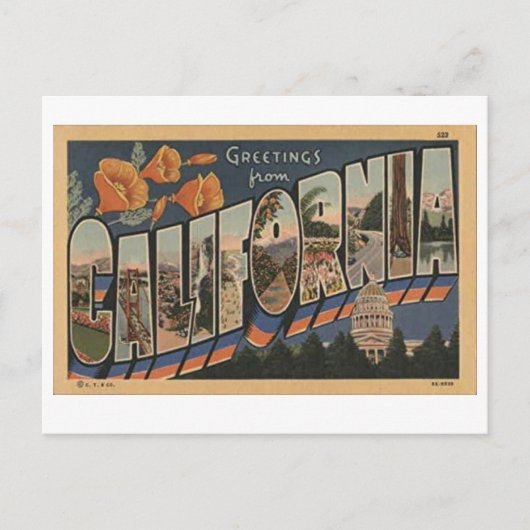 California Big Letter Briefkaart (Voorkant)