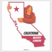 California Bigfoot Country State Map Vehicle Sticker (Vel)