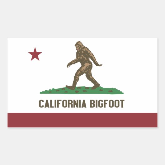 California Bigfoot Rechthoekige Sticker (Voorkant)
