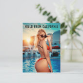 CALIFORNIA BIKINI G-STRING GIRL BRIEFKAARTEN (Staand voorkant)