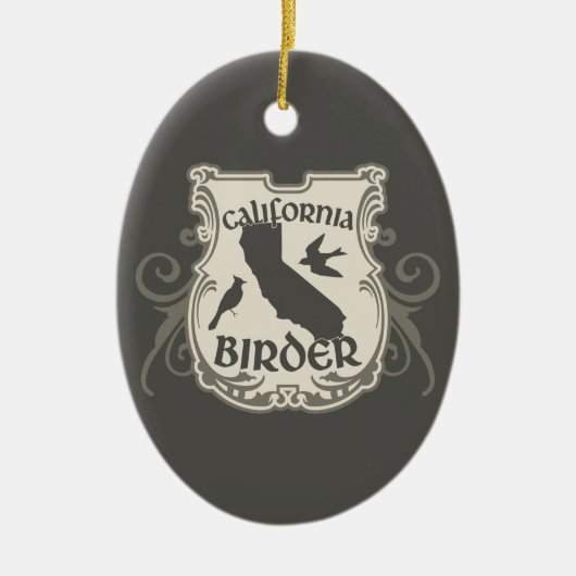 California Birder Shield Keramisch Ornament (Voorkant)