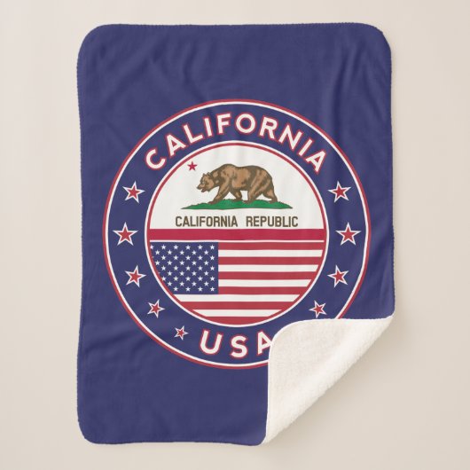California Blanket (blue version) Sherpa Deken (Voorkant)