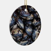 California Blue Mussels groeien op rots in Bandon Keramisch Ornament (Rechts)