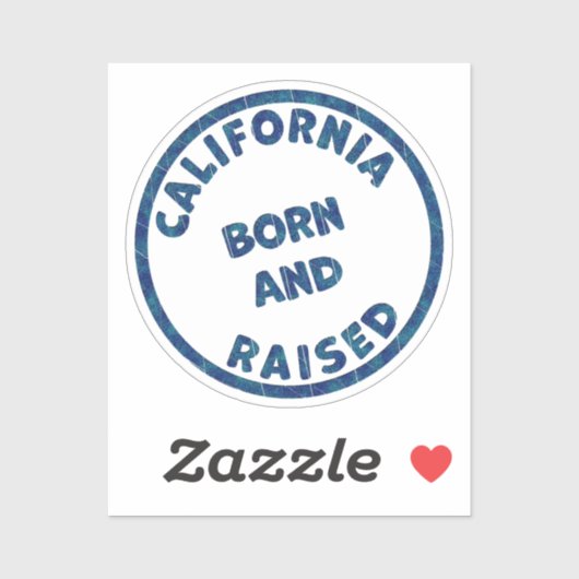 California Born and Raised Illustration Sticker (Vel)