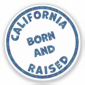 California Born and Raised Illustration Sticker (Voorkant)