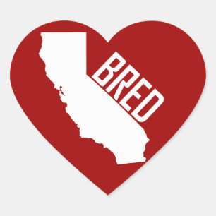 California Bred Hart Sticker