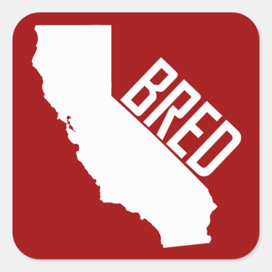 California Bred Vierkante Sticker (Voorkant)