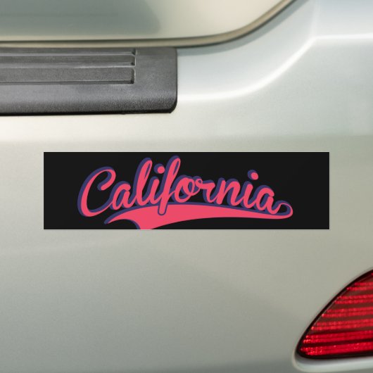 California bumper sticker roze op zwart (Op auto)