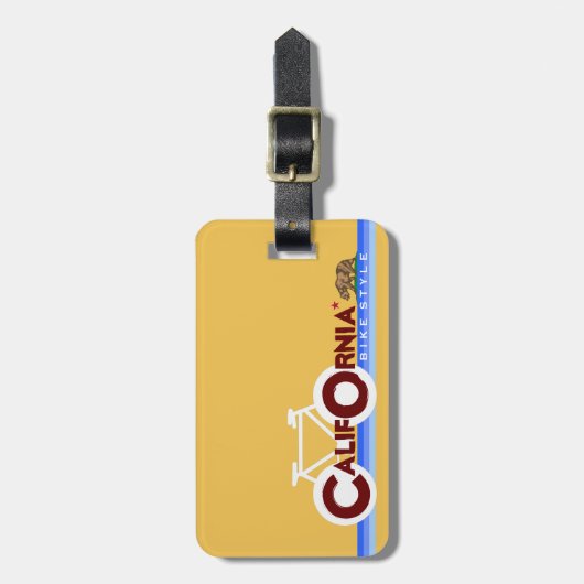 California CA biking state flag Bagagelabel (Voorkant verticaal)