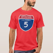 California CA I-5 Interstate Highway Shield - T-shirt (Voorkant)