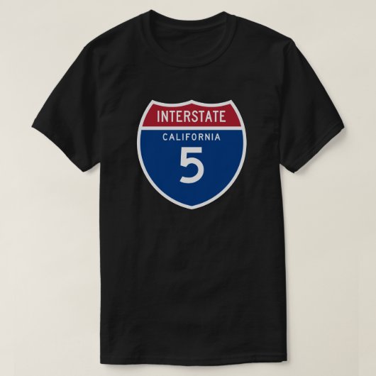 California CA I-5 Interstate Highway Shield - T-shirt (Design voorkant)