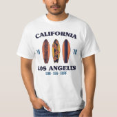 California Ca Surf Retro  70s Surfer Surfi T-shirt (Voorkant)