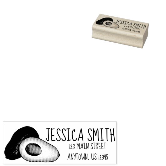 California Cali Avocado Avocado Personalized Rubberstempel (Gestempeld)