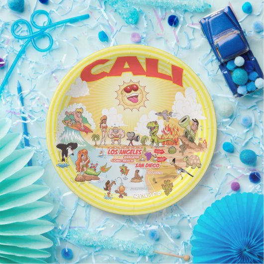 California CALI Beach Paradise Papieren Bordje (Feest)