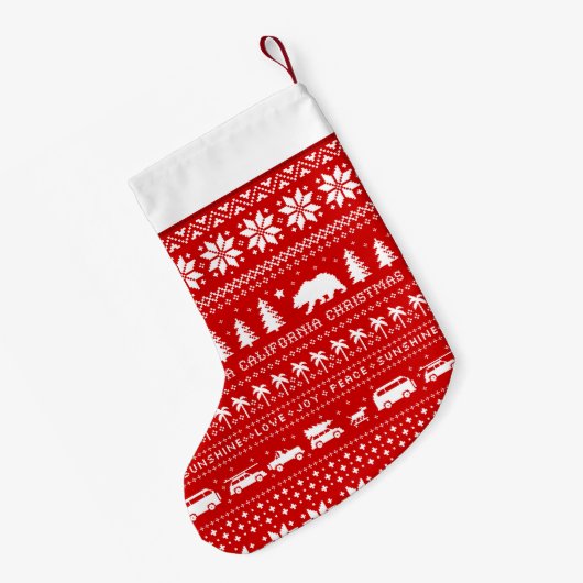 California Cali Beer Love Joy Peace Sunshine Cool Kleine Kerstsok (Achterkant (Hangend))