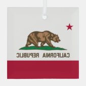 California Cali Republic Beer Flag, VS States Glas Glas Ornament (Achterkant)