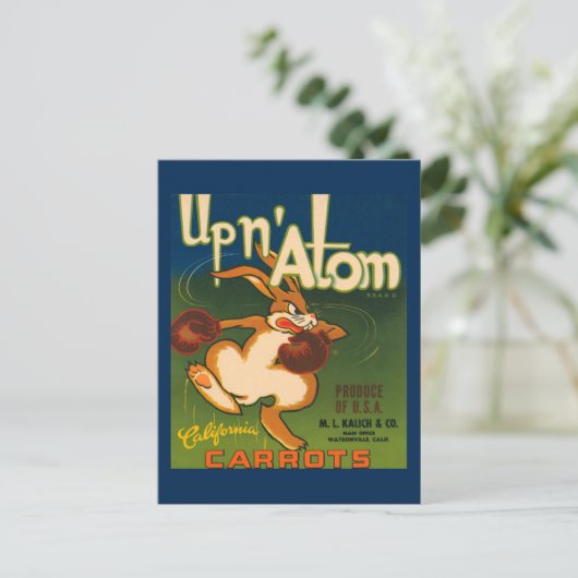 California Carrots Crate Label Briefkaart (Staand voorkant)