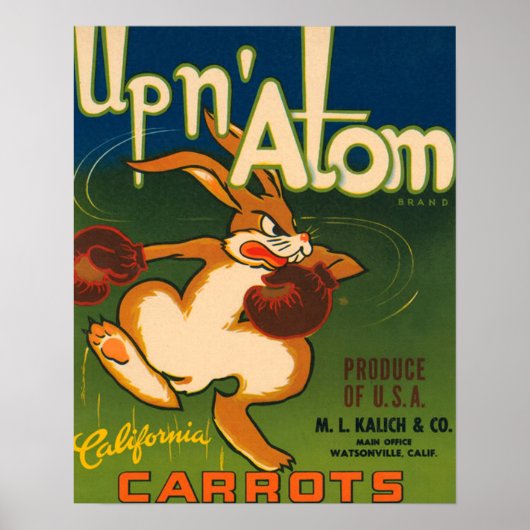 California Carrots Crate Label Poster (Voorkant)
