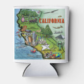 California Cartoon Map Blikjeskoeler (Voorkant)