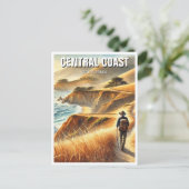 California Central Coast Hiker Briefkaart (Staand voorkant)